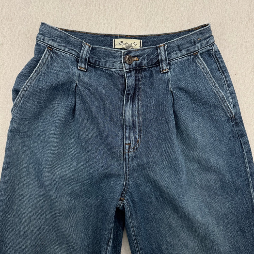 Madewell The Harlow Wide-Leg Jean Womens 27 (27x28) Blue Pleated High Rise Denim